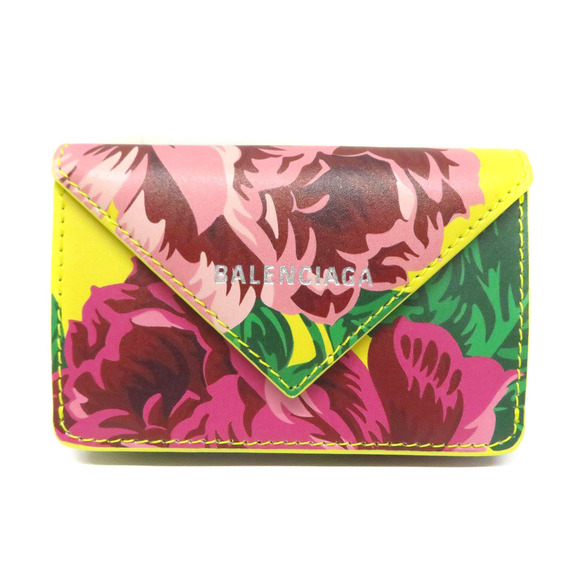 Balenciaga Leather Flower Mini Wallet Paper - Picture 1 of 10